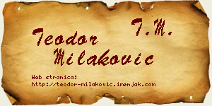 Teodor Milaković vizit kartica